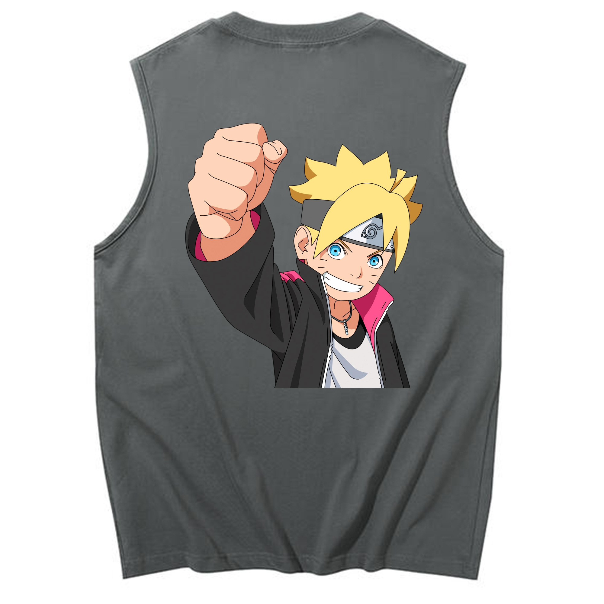 （画像用） NARUTO -ナルト- うずまき ボルト Uzumaki Boruto コットン100％タンクトップ（背面プリント）